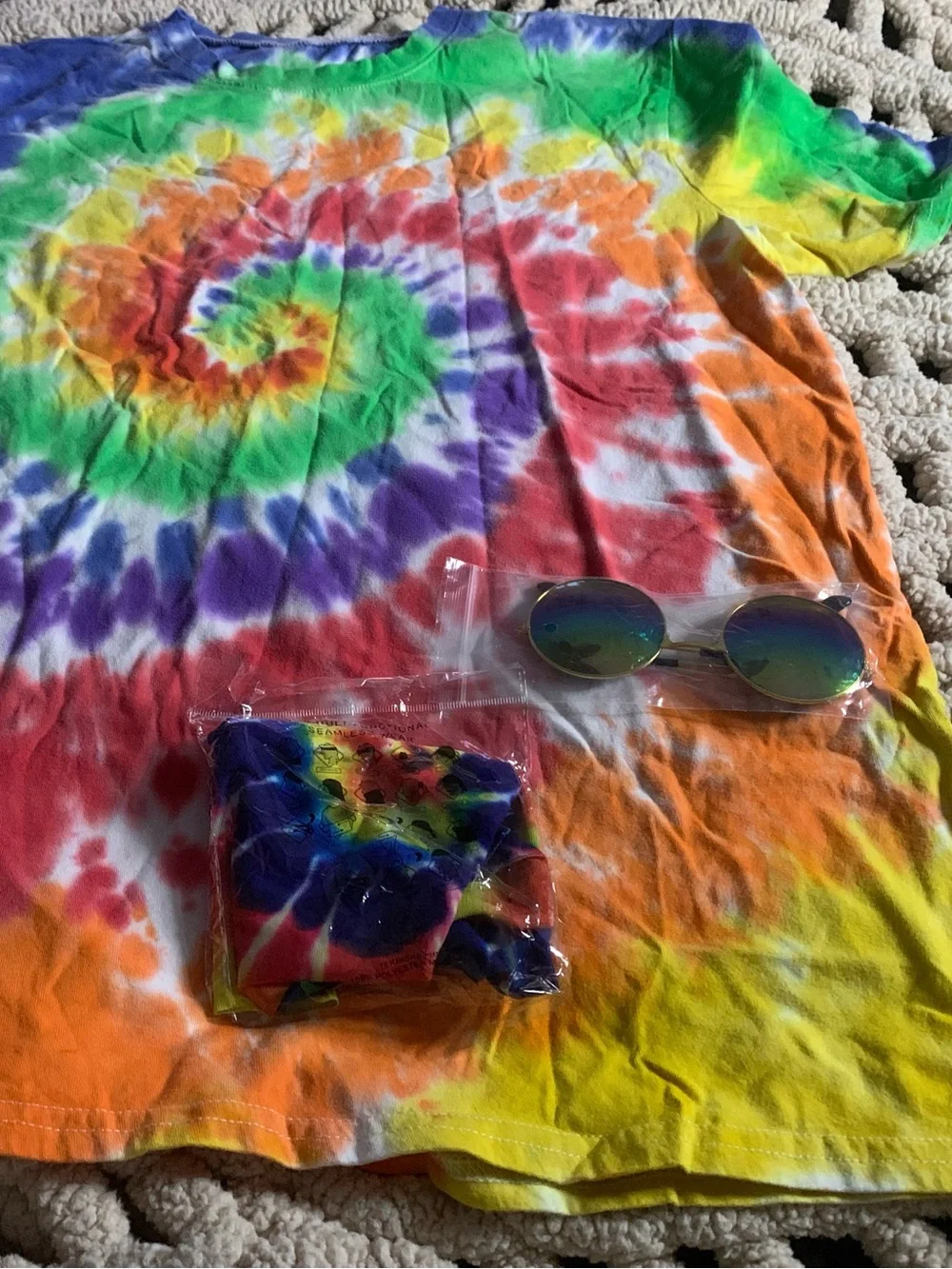 Boys Rainbow Tie-Dye Spiral Tee Set